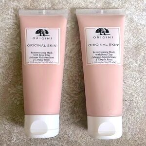 Brand New Set of 2 Origins Original Skin Retexturizing Face Mask with Rose Clay